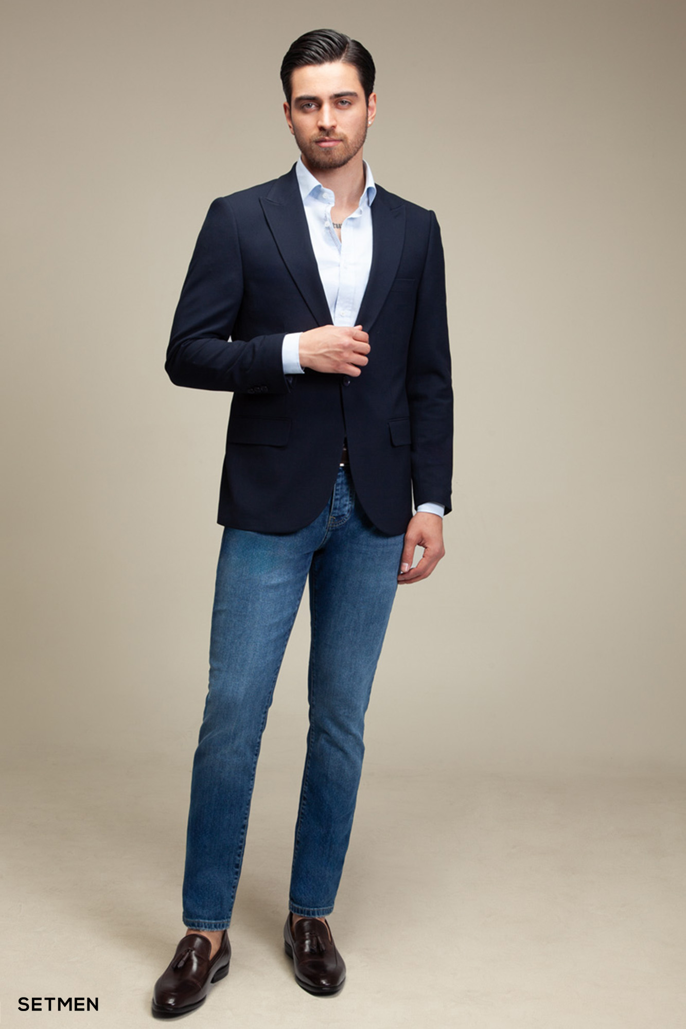 کت تک مردانه یقه بلیزر