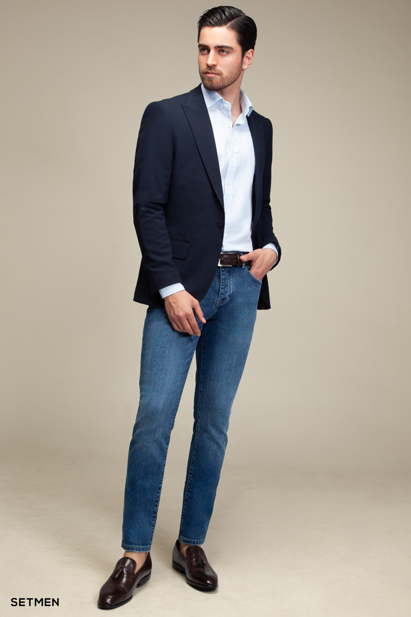 کت تک مردانه یقه بلیزر