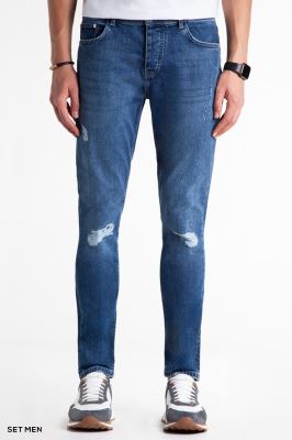 شلوار جین مردانه اسلیم زاپ دار