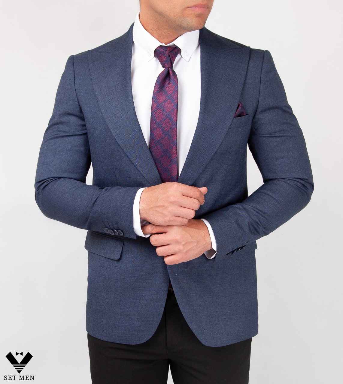 کت تک یقه بلیزر دوچاک تک دکمه