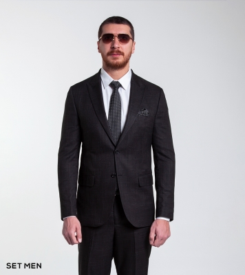 کت و شلوار یقه بلیزر دو دکمه دو چاک