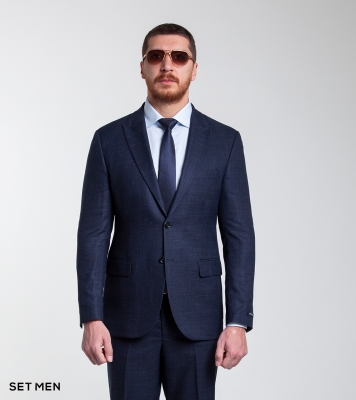 کت و شلوار یقه بلیزر دو دکمه دو چاک