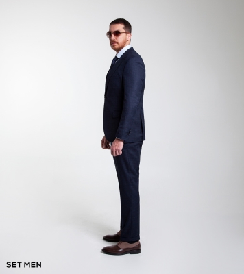 کت و شلوار یقه بلیزر دو دکمه دو چاک