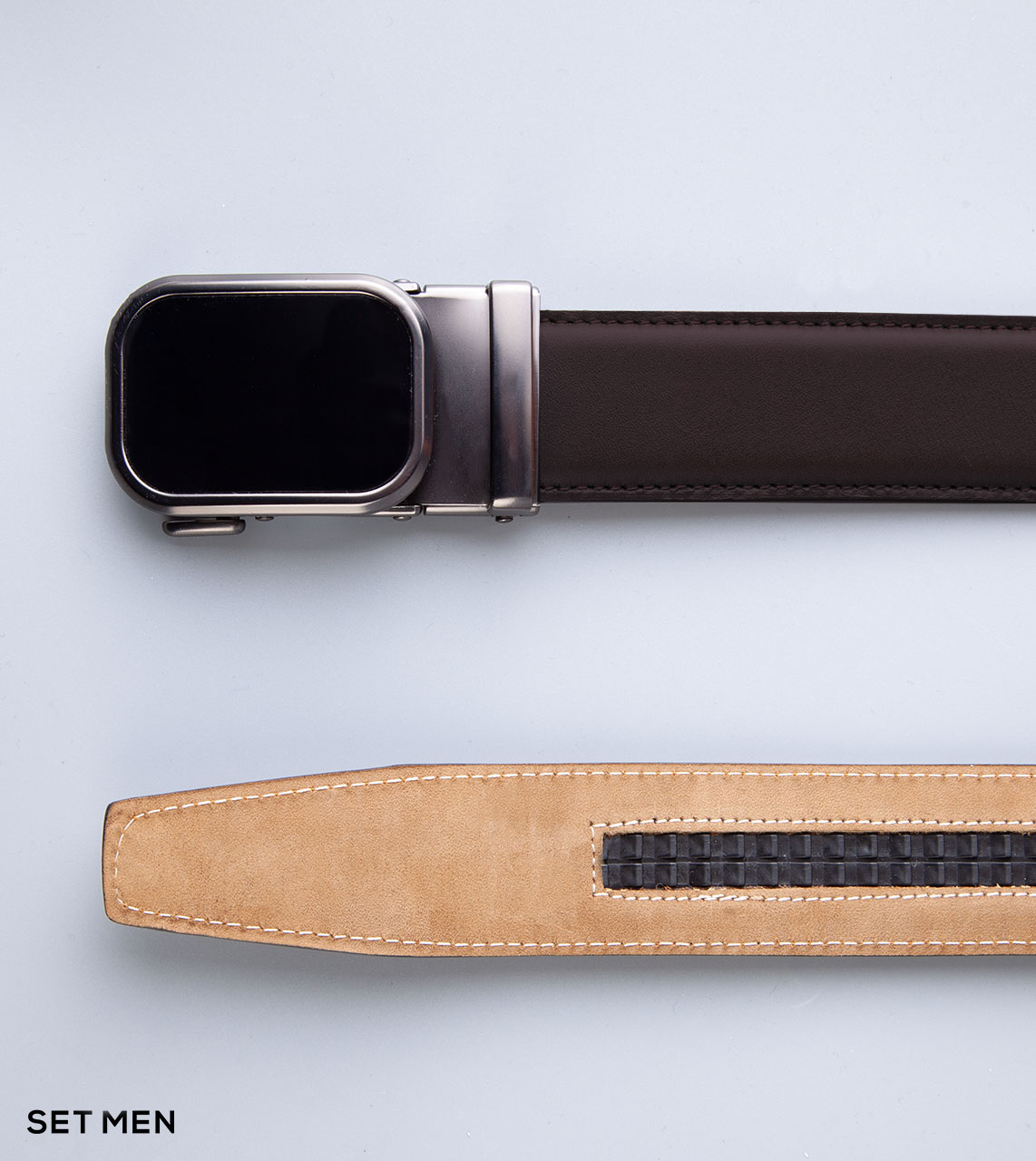 کمربند چرم طبیعی سگک مشکی