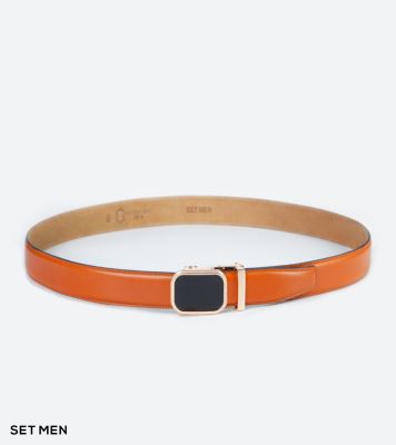 کمربند چرم طبیعی سگک نقره ای