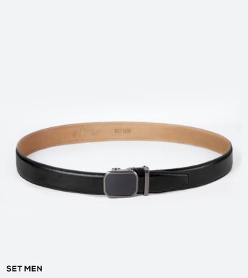 کمربند چرم طبیعی سگک نقره ای