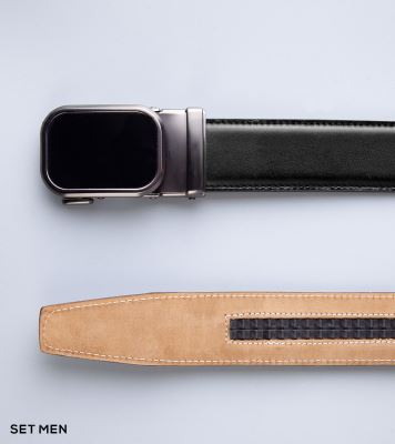 کمربند چرم طبیعی سگک مشکی