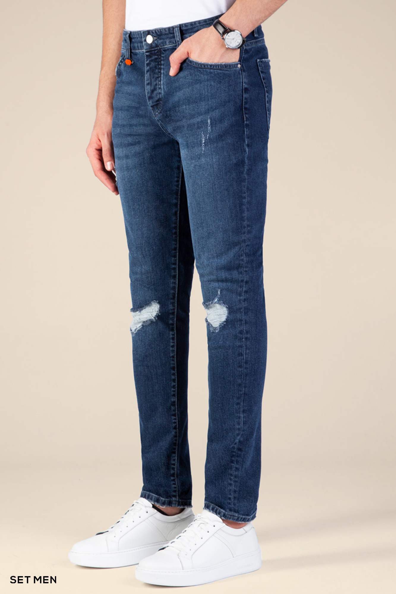 شلوار جین مردانه اسلیم زاپ دار