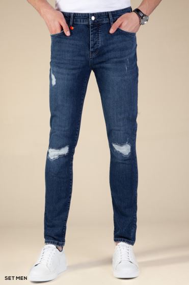 شلوار جین مردانه اسلیم زاپ دار