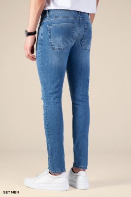 شلوار جین مردانه اسلیم زاپ دار