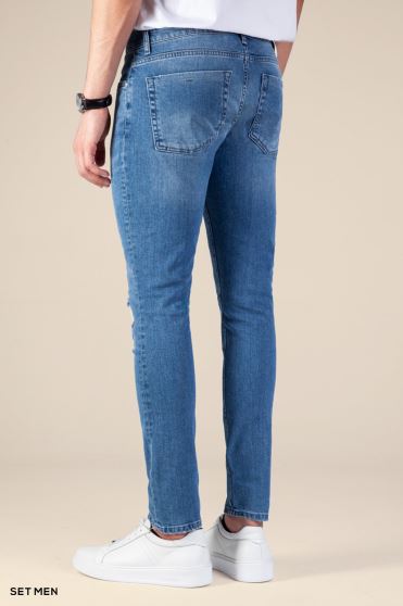 شلوار جین مردانه اسلیم زاپ دار