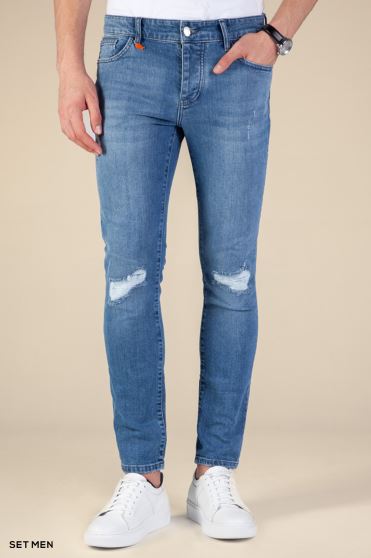 شلوار جین مردانه اسلیم زاپ دار