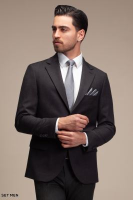 کت تک مردانه یقه انگلیسی نیم آستر دو دکمه دو چاک