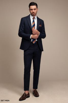 کت تک مردانه یقه انگلیسی نیم آستر دو دکمه دو چاک