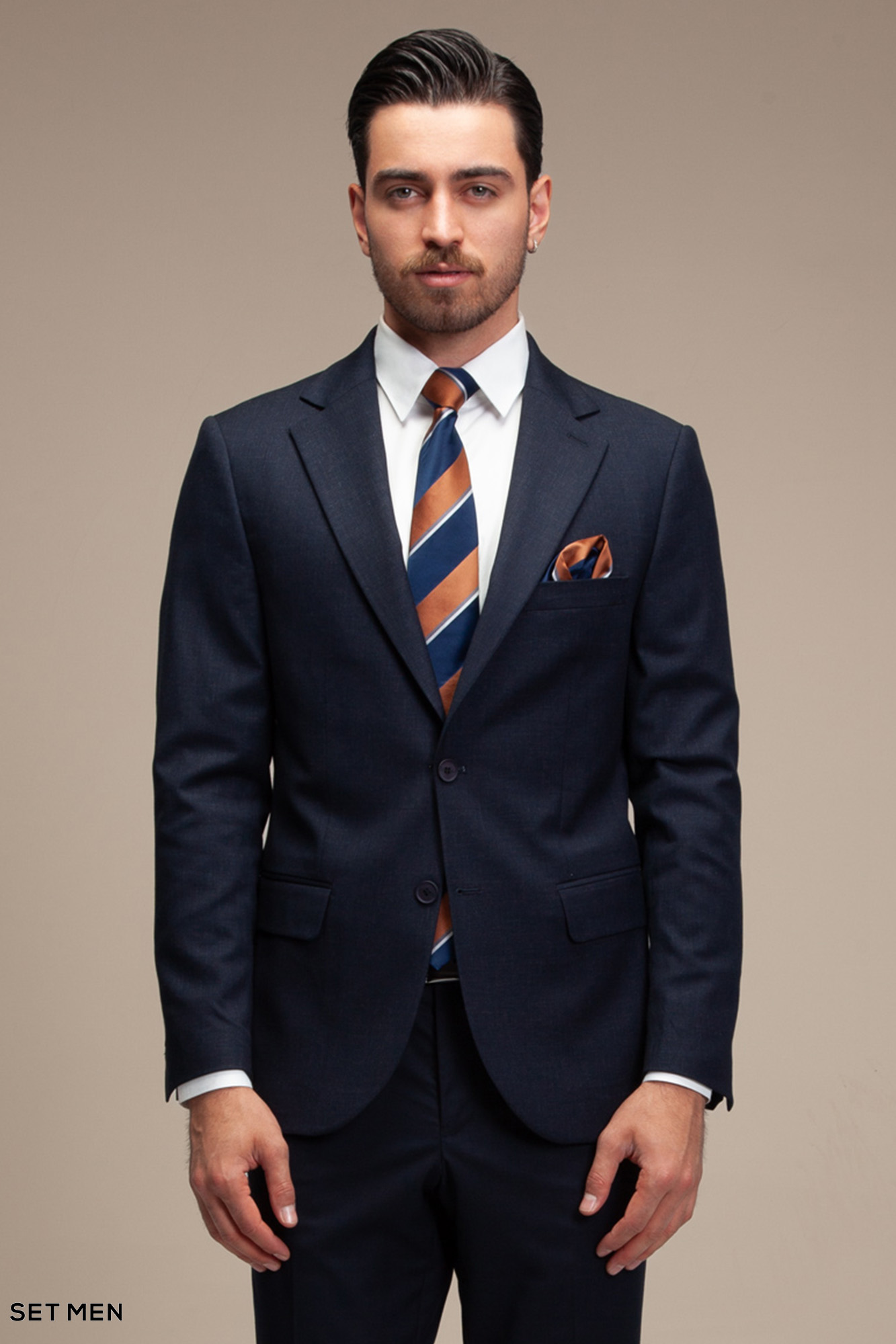 کت تک مردانه یقه انگلیسی نیم آستر دو دکمه دو چاک