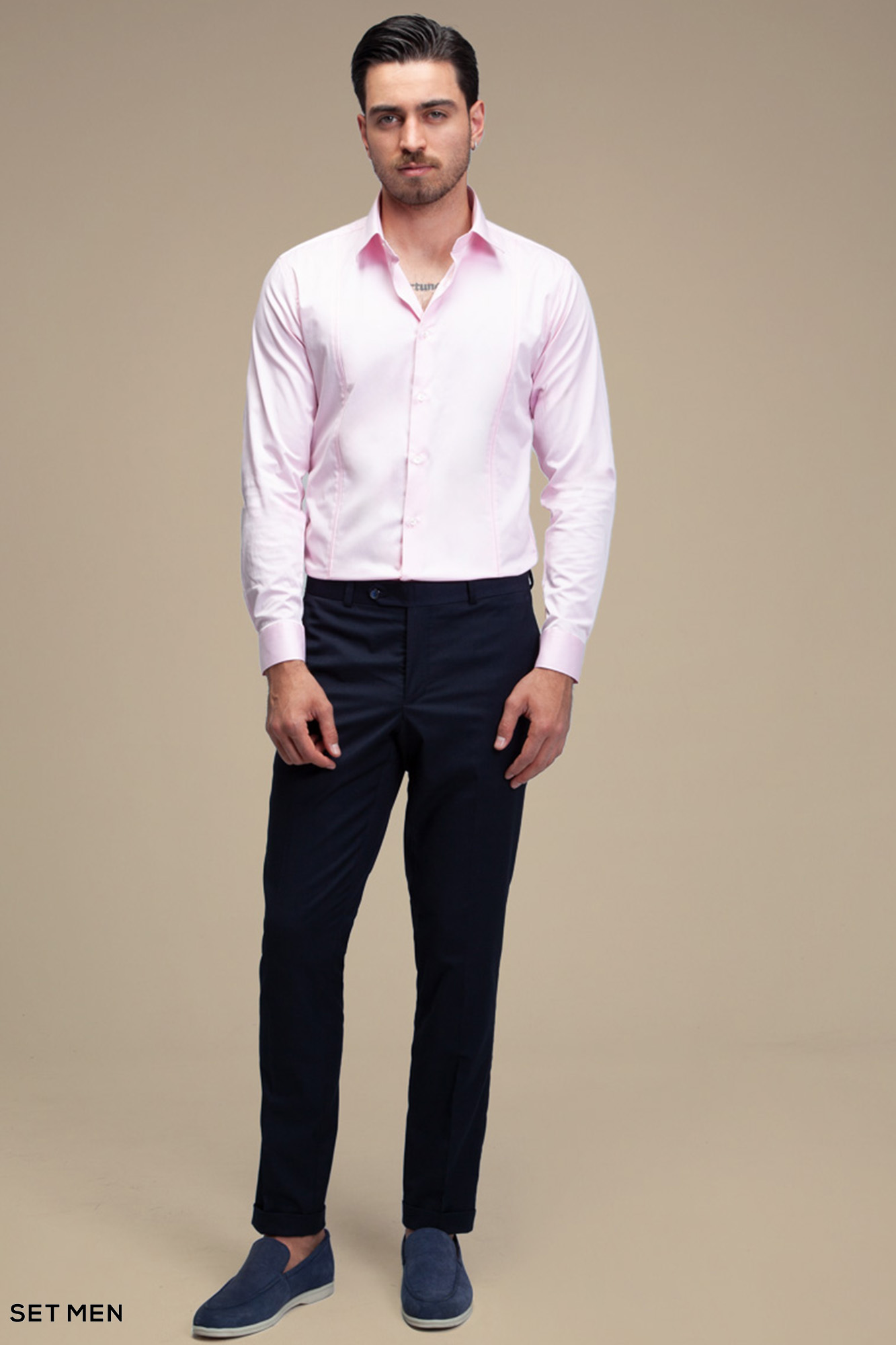 پیراهن مردانه ساده آستین بلند ست من