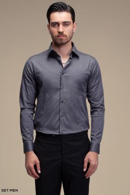 پیراهن مردانه ساده آستین بلند ست من