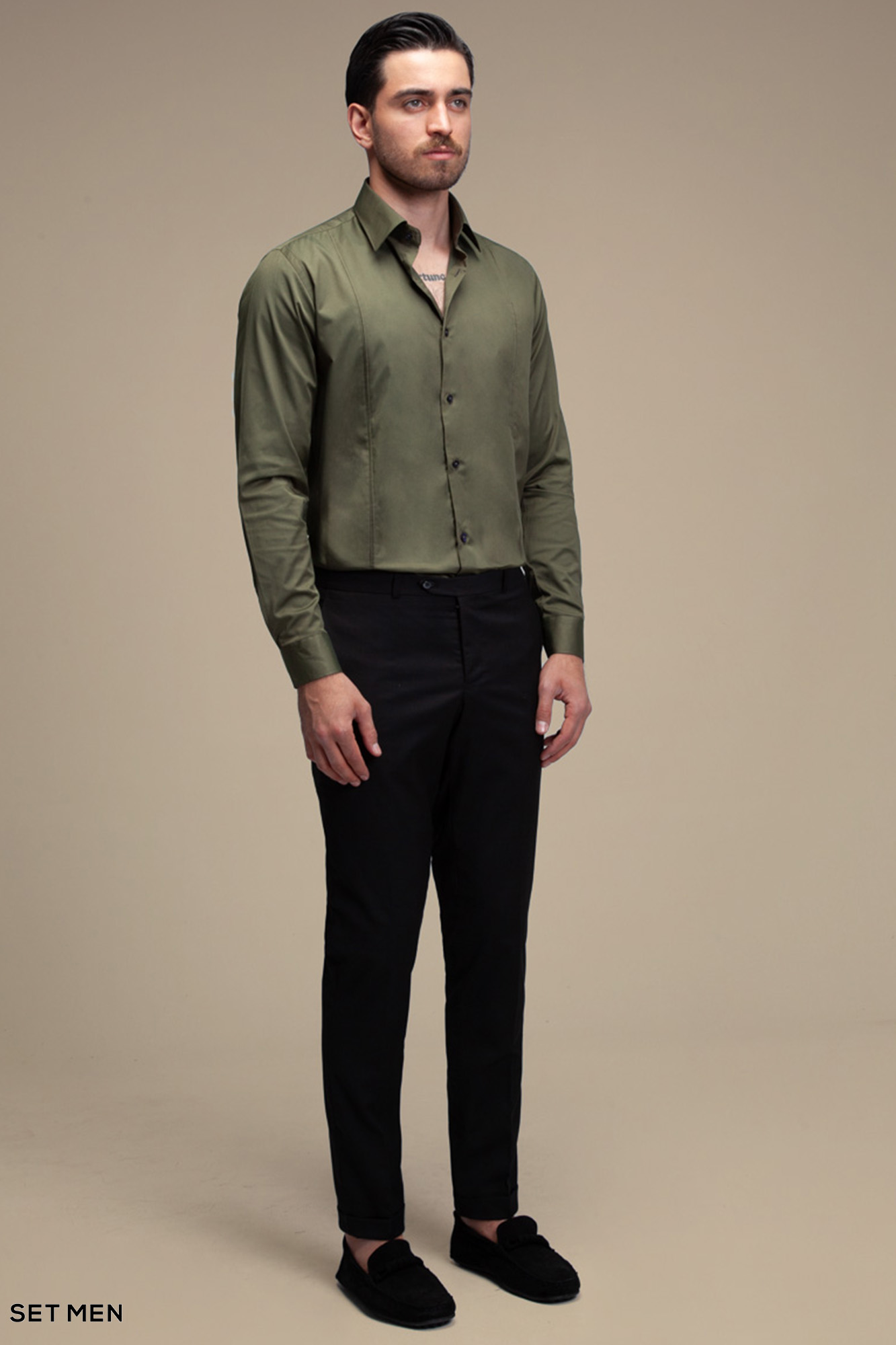 پیراهن مردانه ساده آستین بلند ست من