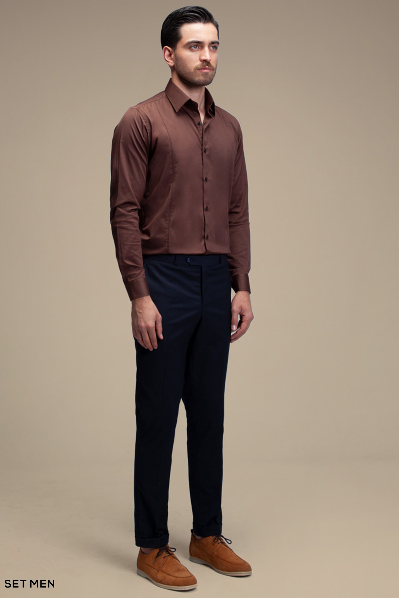 پیراهن مردانه ساده آستین بلند ست من