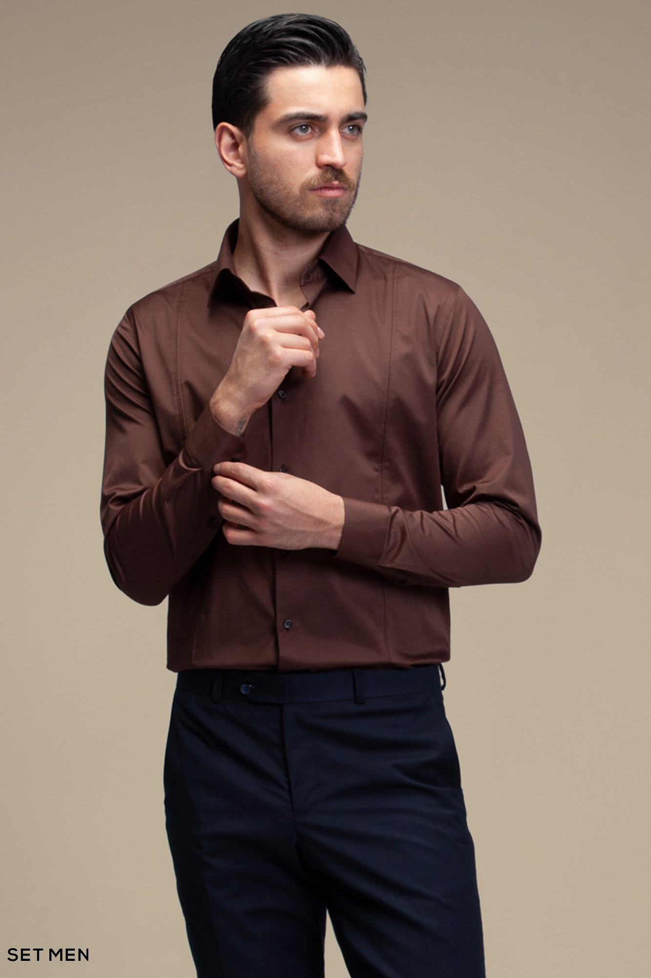 پیراهن مردانه ساده آستین بلند ست من