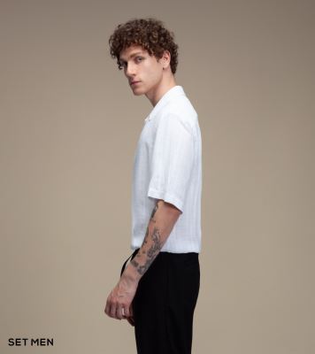 پیراهن مردانه آستین کوتاه کنفی