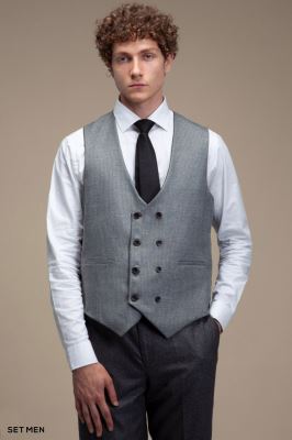 کت و شلوار مردانه سه تکه یقه بلیزر دو دکمه