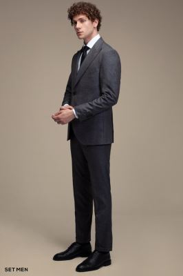 کت و شلوار مردانه سه تکه یقه بلیزر دو دکمه