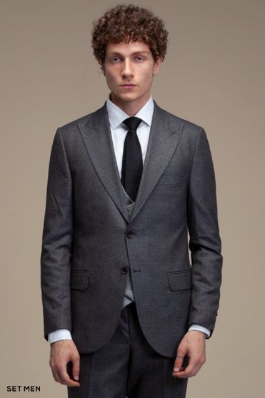 کت و شلوار مردانه سه تکه یقه بلیزر دو دکمه