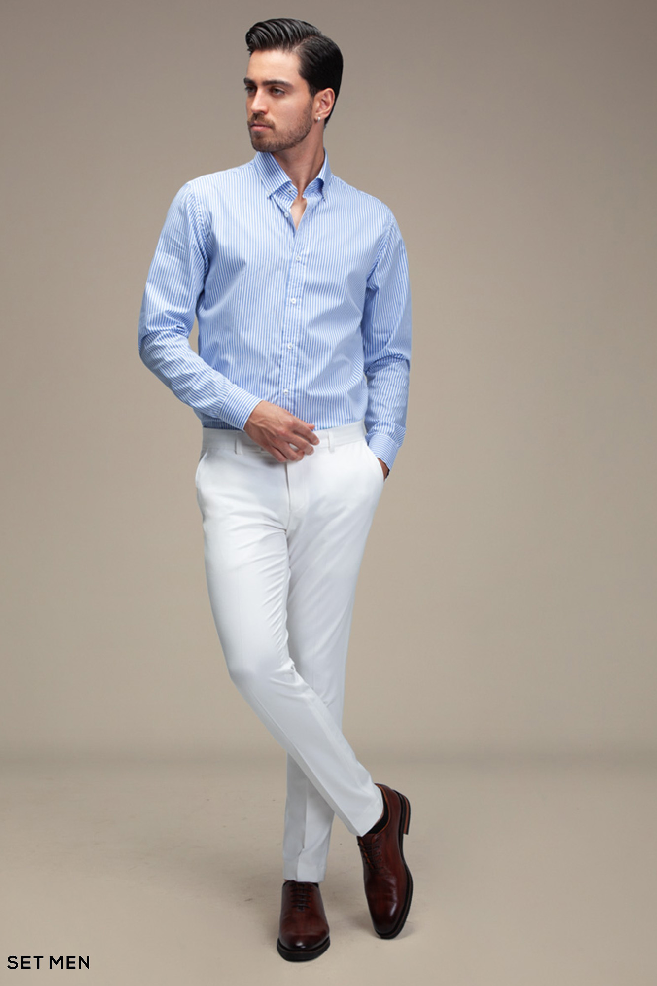 پیراهن مردانه آستین بلند راه راه