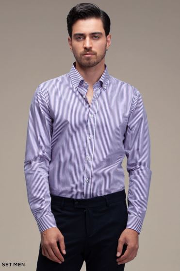 پیراهن مردانه آستین بلند راه راه