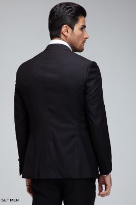 کت و شلوار مردانه سه تکه یقه بلیزر دو دکمه دو چاک