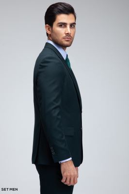 کت و شلوار مردانه سه تکه یقه بلیزر دو دکمه دو چاک