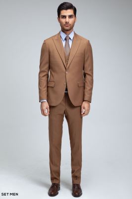 کت و شلوار مردانه سه تکه یقه بلیزر دو دکمه دو چاک