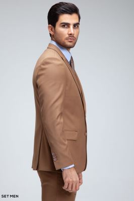 کت و شلوار مردانه سه تکه یقه بلیزر دو دکمه دو چاک