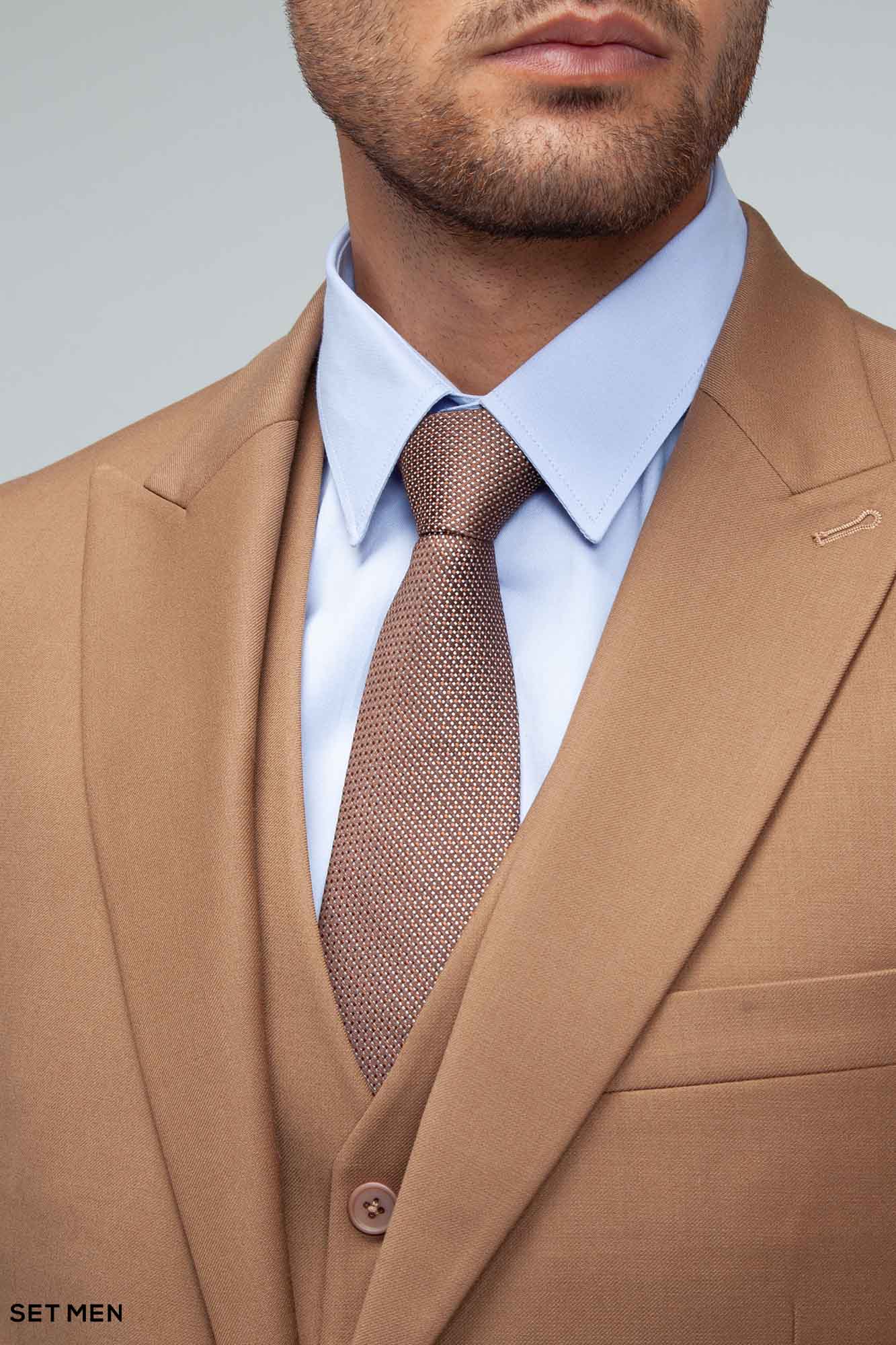 کت و شلوار مردانه سه تکه یقه بلیزر دو دکمه دو چاک