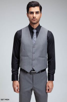 کت و شلوار مردانه سه تکه یقه بلیزر دو دکمه دو چاک