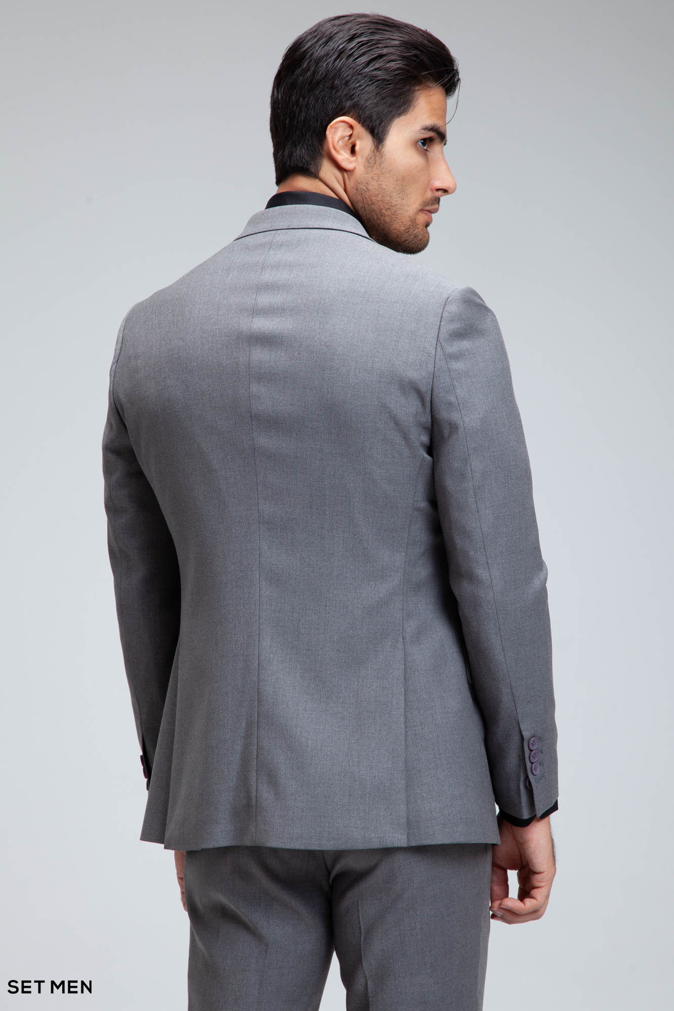 کت و شلوار مردانه سه تکه یقه بلیزر دو دکمه دو چاک