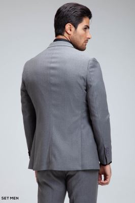 کت و شلوار مردانه سه تکه یقه بلیزر دو دکمه دو چاک