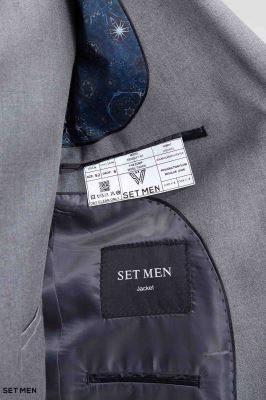 کت و شلوار مردانه سه تکه یقه بلیزر دو دکمه دو چاک