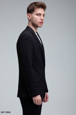 کت تک مردانه نیم آستر یقه انگلیسی تک دکمه دو چاک