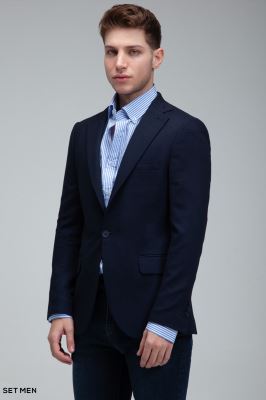 کت تک مردانه نیم آستر یقه انگلیسی تک دکمه دو چاک