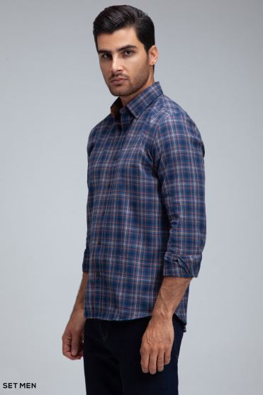 پیراهن پشمی چهارخانه