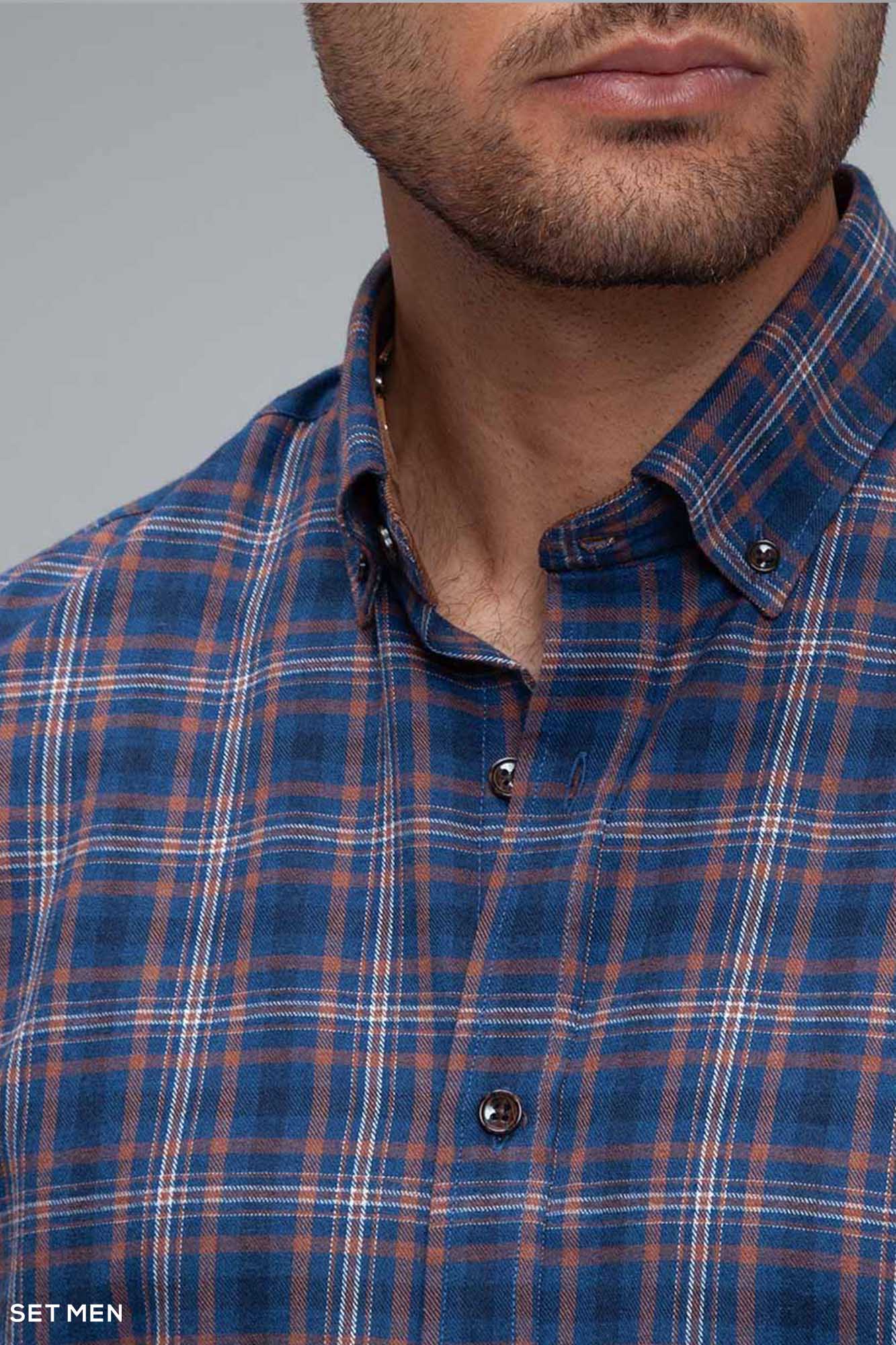 پیراهن پشمی چهارخانه