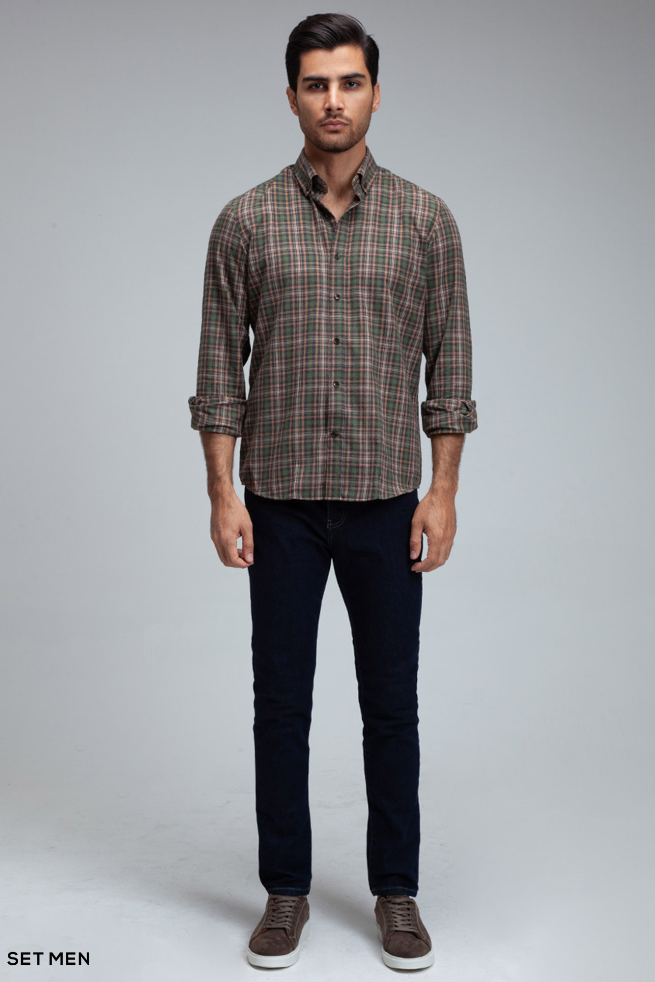 پیراهن پشمی چهارخانه