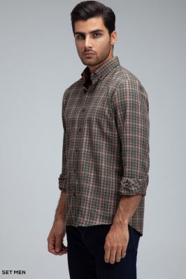 پیراهن پشمی چهارخانه