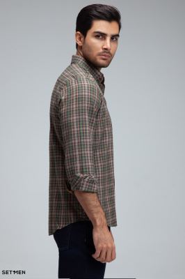 پیراهن پشمی چهارخانه