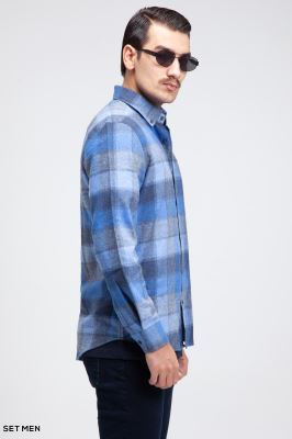 پیراهن پشمی چهارخانه