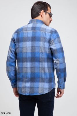 پیراهن پشمی چهارخانه