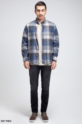 پیراهن پشمی چهارخانه