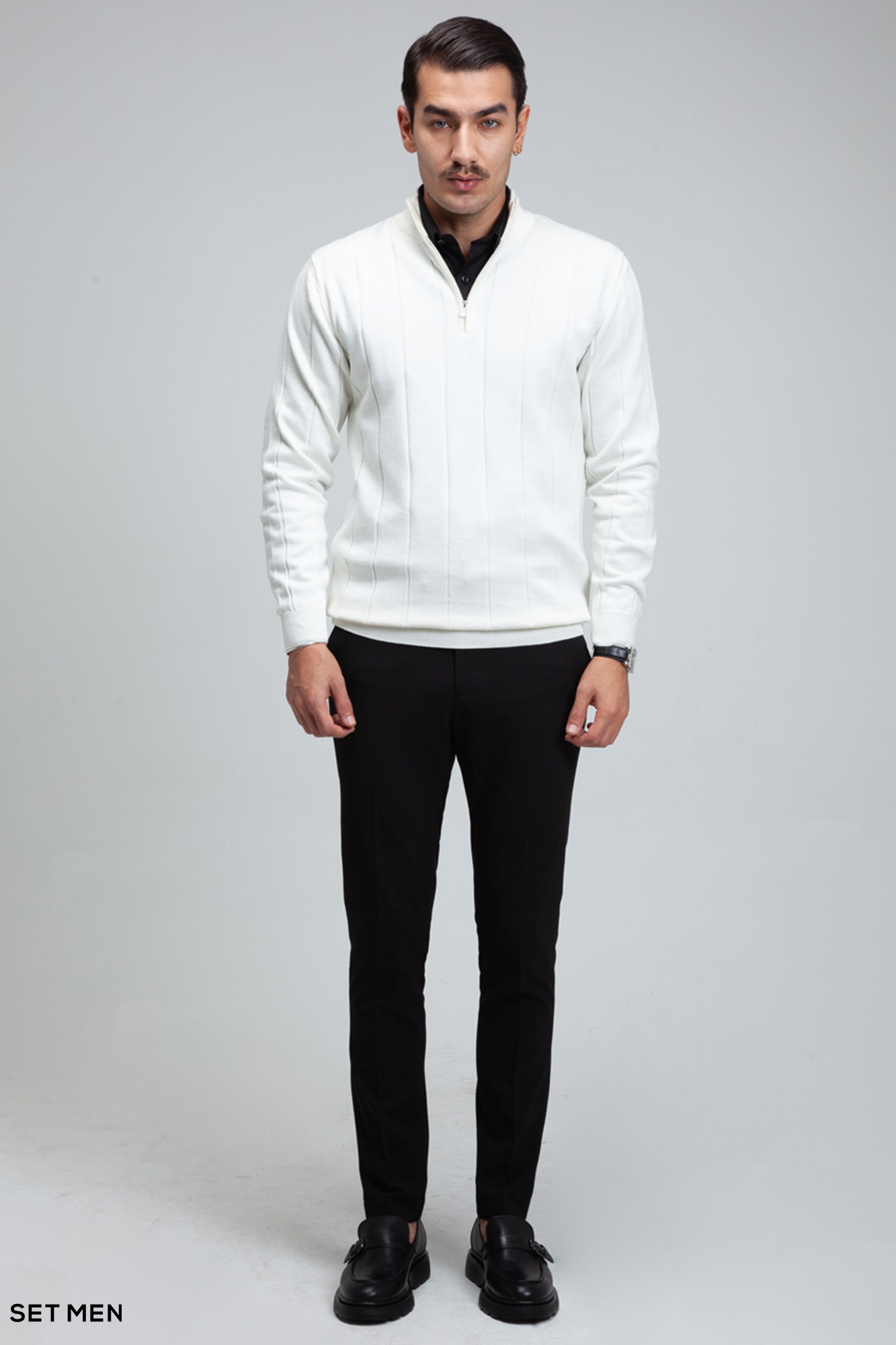 بافت مردانه نیم زیپ دیپلمات